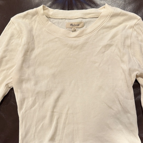 Madewell Cream Ribbed Knit Top - Picture 3 of 3